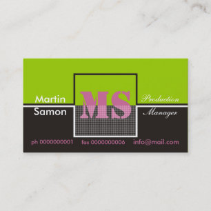 Retro Monogram Business Cards Visitenkarte