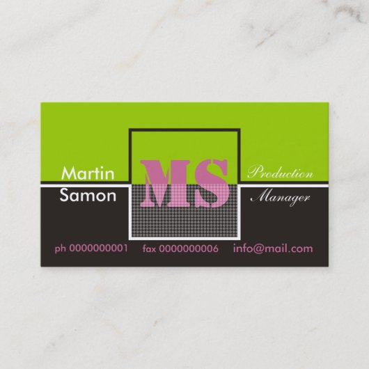 Retro Monogram Business Cards Visitenkarte (Vorderseite)