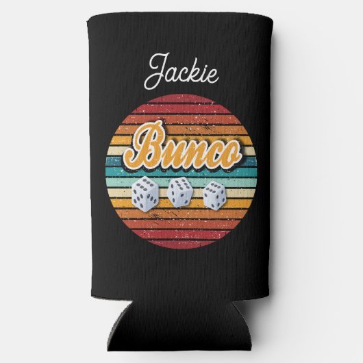 Retro Monogram Dice Bunco Selters Dosenkühler (Rückseite)