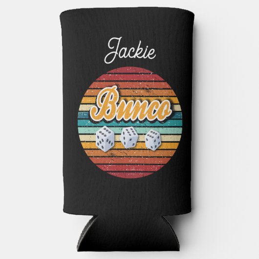 Retro Monogram Dice Bunco Selters Dosenkühler (Vorderseite)