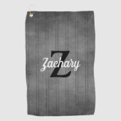 Retro Monogram Grau Vintag Pinstripes Golfhandtuch (Vorderseite)