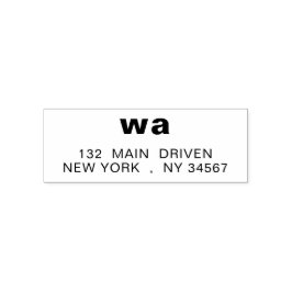 Retro Monogram | Minimalist Return Address Design Permastempel