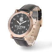 Retro   Monogram names black Armbanduhr (Winkel)