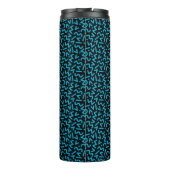 Retro Monogram Neon Blue 80er Vibes Thermosbecher (Rückseite)