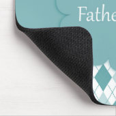 Retro Monogram Raute Muster grün und weiß Mousepad (Ecke)