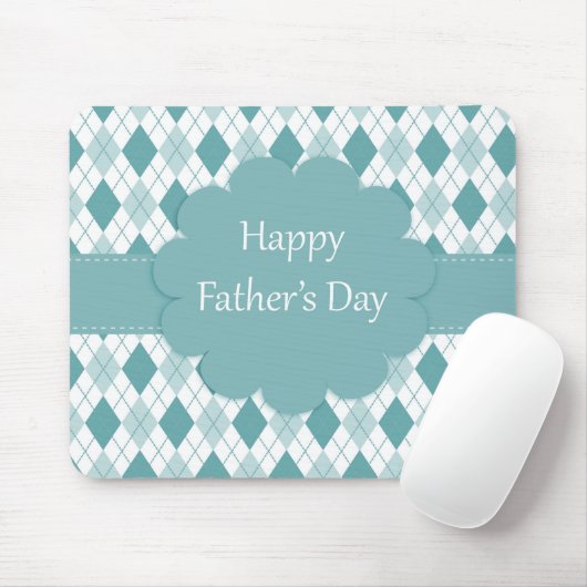 Retro Monogram Raute Muster grün und weiß Mousepad (Mit Mouse)