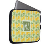 Retro Monogramm der Ananas-| Laptopschutzhülle (Vorne Rechts)