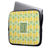 Retro Monogramm der Ananas-| Laptopschutzhülle (Vorderseite Links)