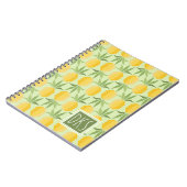 Retro Monogramm der Ananas-| Notizblock (Linke Seite)