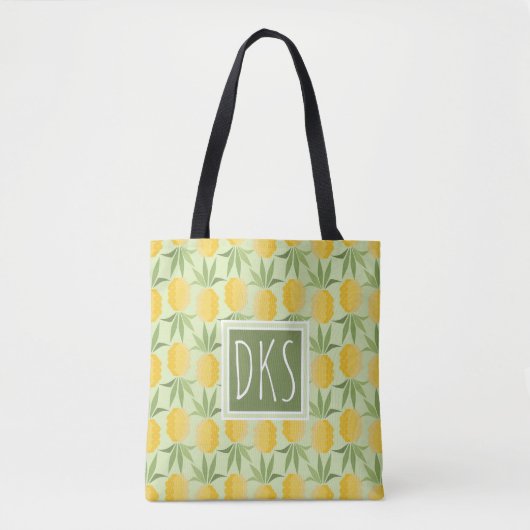Retro Monogramm der Ananas-| Tasche (Vorderseite)