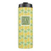 Retro Monogramm der Ananas-| Thermosbecher (Vorderseite)