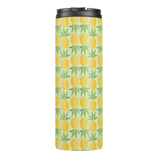 Retro Monogramm der Ananas-| Thermosbecher (Rückseite)