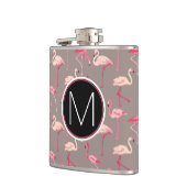 Retro Monogramm der Flamingo-| Flachmann (Links)