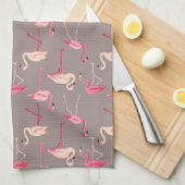 Retro Monogramm der Flamingo-| Geschirrtuch (Viertel Falte)