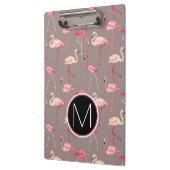 Retro Monogramm der Flamingo-| Klemmbrett (Links)