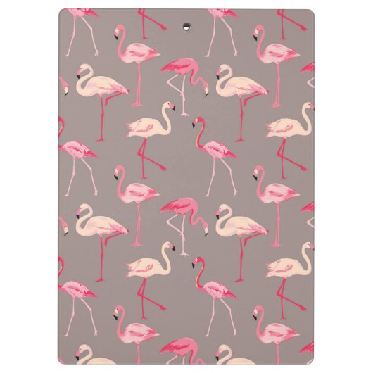 Retro Monogramm der Flamingo-| Klemmbrett (Rückseite)