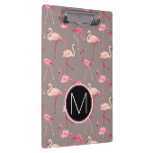 Retro Monogramm der Flamingo-| Klemmbrett (Rechts)