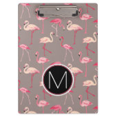 Retro Monogramm der Flamingo-| Klemmbrett (Vorderseite)
