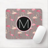 Retro Monogramm der Flamingo-| Mousepad (Mit Mouse)