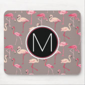 Retro Monogramm der Flamingo-| Mousepad (Vorne)