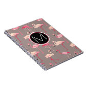 Retro Monogramm der Flamingo-| Notizblock (Rechte Seite)