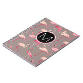 Retro Monogramm der Flamingo-| Notizblock (Linke Seite)