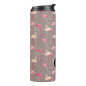 Retro Monogramm der Flamingo-| Thermosbecher (Nach links gedreht)