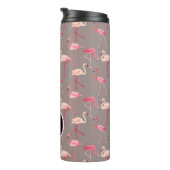 Retro Monogramm der Flamingo-| Thermosbecher (Nach rechts gedreht)