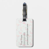 Retro Monogramm des Flamingo-Muster-| Gepäckanhänger (Rückseite vertikal)