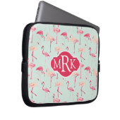 Retro Monogramm des Flamingo-Muster-| Laptopschutzhülle (Vorne Rechts)
