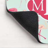 Retro Monogramm des Flamingo-Muster-| Mousepad (Ecke)