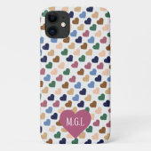 Retro-Monogramm für mehrfarbige Kleinhörer Case-Mate iPhone Hülle (Rückseite)