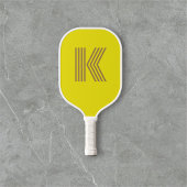 Retro Monogramm gelb Pickleball Schläger