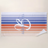 Retro-Monogramm-Gestreifter-Strandtuch mit individ Strandtuch (Vorderseite)