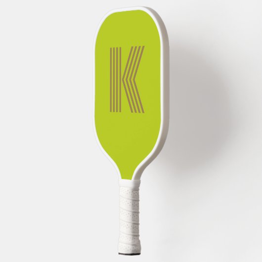 Retro-Monogramm grün Pickleball Schläger (Links)