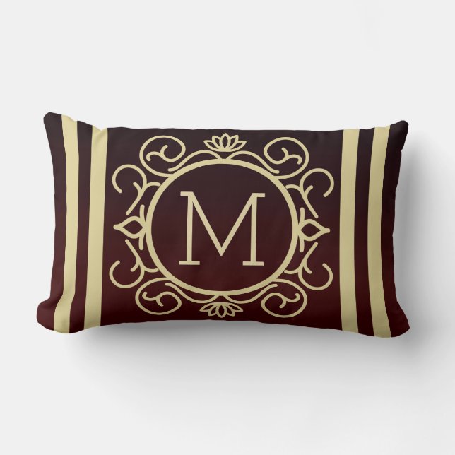 Retro-Monogramm Lendenkissen (Vorderseite)