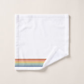 Retro-Monogramm-Minimalist-Streifen Badhandtuch Set (Waschlappen)