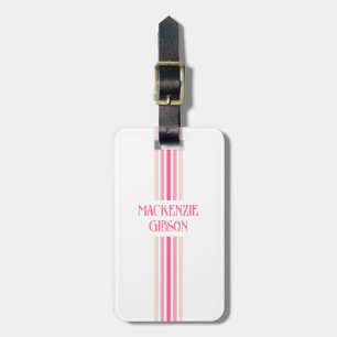 Retro-Monogramm-Minimalist-Streifen Gepäckanhänger