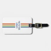 Retro-Monogramm-Minimalist-Streifen Gepäckanhänger (Vorderseite horizontal)