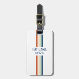 Retro-Monogramm-Minimalist-Streifen Gepäckanhänger