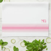 Retro-Monogramm-Minimalist-Streifen Geschirrtuch (Gefaltet)
