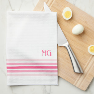 Retro-Monogramm-Minimalist-Streifen Geschirrtuch