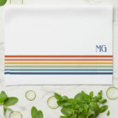 Retro-Monogramm-Minimalist-Streifen Geschirrtuch (Gefaltet)