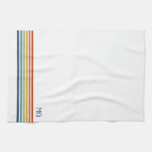 Retro-Monogramm-Minimalist-Streifen Geschirrtuch (Horizontal)