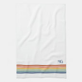Retro-Monogramm-Minimalist-Streifen Geschirrtuch (Vertikal)