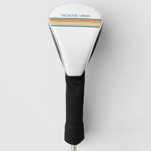 Retro-Monogramm-Minimalist-Streifen Golf Headcover (Vorderseite)