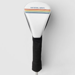 Retro-Monogramm-Minimalist-Streifen Golf Headcover