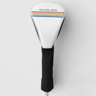 Retro-Monogramm-Minimalist-Streifen Golf Headcover