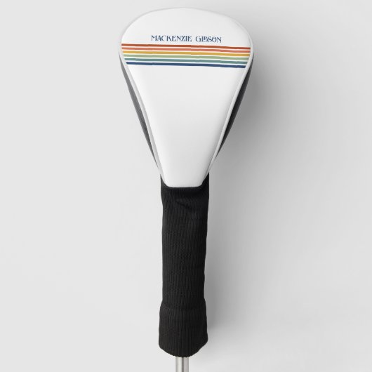 Retro-Monogramm-Minimalist-Streifen Golf Headcover (Vorderseite)