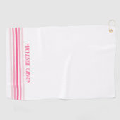 Retro-Monogramm-Minimalist-Streifen Golfhandtuch (Horizontal)